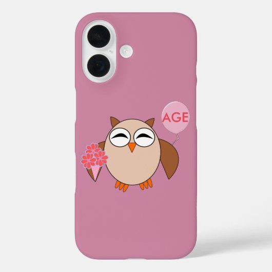 Custom Age Birthday Owl iPhone Case (Rückseite)