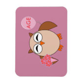 Custom Age Birthday Owl Magnet (Vertikal)