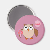 Custom Age Birthday Owl Magnet (Vorderseite/Rückseite)