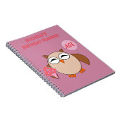 Custom Age Birthday Owl Notebook Notizblock (Rechte Seite)