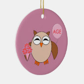 Custom Age Birthday Owl Ornament (Rechts)