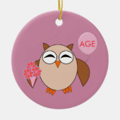 Custom Age Birthday Owl Ornament (Vorne)