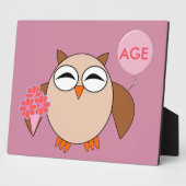 Custom Age Birthday Owl Plaque Fotoplatte (Seite)