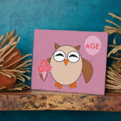 Custom Age Birthday Owl Plaque Fotoplatte (Seite)