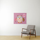 Custom Age Birthday Owl Tapestes Wandteppich (Beispiel (Horizontal))