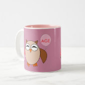 Custom Age Birthday Owl Tasse (Vorderseite Links)