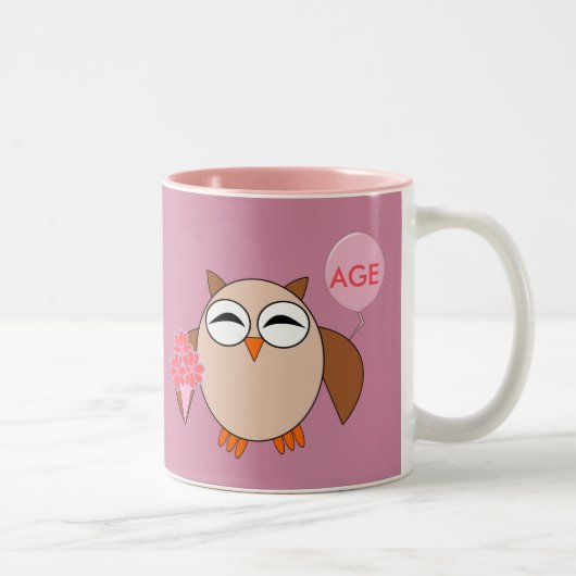 Custom Age Birthday Owl Tasse (Rechts)