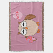 Custom Age Birthday Owl Throw Blanket Decke (Vorderseite Vertikal)