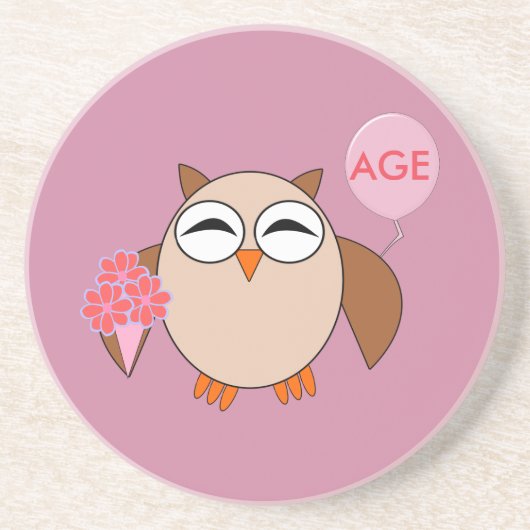 Custom Age Birthday Owl Untersetzer (Vorne)