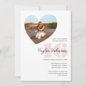 Custom Age Birthday Party Foto Teart White Einladung (Vorderseite)