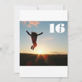 Custom Age Birthday Party Foto Teart White Einladung (Rückseite)