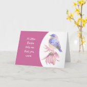 Custom Age Birthday Pink Blume und Bluebird Karte (Gelbe Blume)
