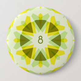 Custom Age Bright Yellow Green Star Kid's Birthday Button