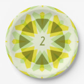 Custom Age Fun Bright Yellow Green Birthday Star Pappteller (Vorderseite)