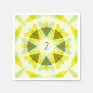 Custom Age Fun Bright Yellow Green Birthday Star Serviette