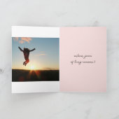 Custom Age Happy Birthday Foto Tee Teen Pink Karte (Innenseite)