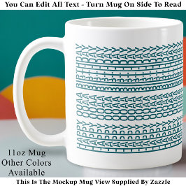 Custom Age Happy Birthday Modern Hidden Message Kaffeetasse