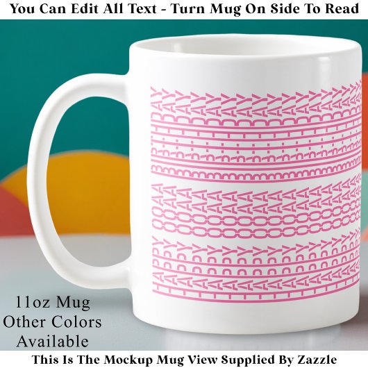 Custom Age Happy Birthday Modern Hidden Message Kaffeetasse