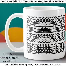 Custom Age Happy Birthday Modern Hidden Message Kaffeetasse
