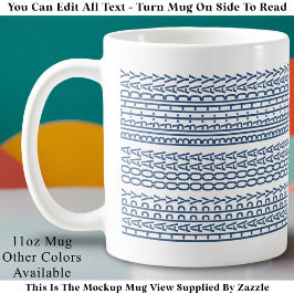Custom Age Happy Birthday Modern Hidden Message Kaffeetasse