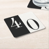 Custom Age Minimalist Black and White Birthday Rechteckiger Pappuntersetzer (angewinkelt)