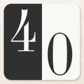 Custom Age Minimalist Black and White Birthday Rechteckiger Pappuntersetzer (Vorderseite)