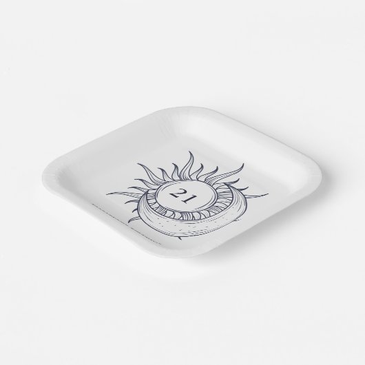 Custom Age Mystic Celestial Moon Birthday Pappteller (Gewinkelt)