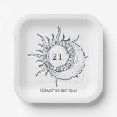 Custom Age Mystic Celestial Moon Birthday Pappteller (Vorderseite)