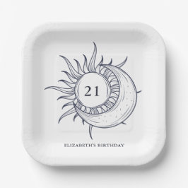Custom Age Mystic Celestial Moon Birthday Pappteller