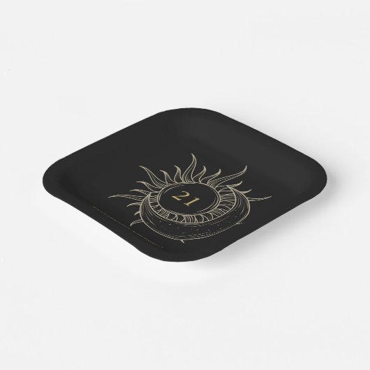 Custom Age Mystic Celestial Moon Birthday Pappteller (Gewinkelt)