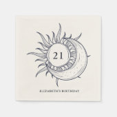 Custom Age Mystic Celestial Moon Birthday Serviette (Vorderseite)