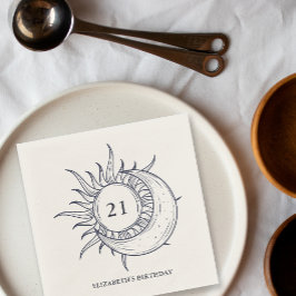 Custom Age Mystic Celestial Moon Birthday Serviette