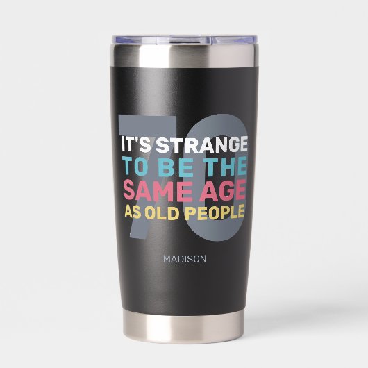 Custom Age & Name Funny Senior Geburtstag Thermobecher (Vorderseite)