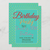 Custom Age & Name Vibrant Birthday Party Einladung (Vorne/Hinten)