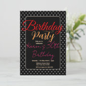 Custom Age & Name Vibrant Birthday Party Einladung (Stehend Vorderseite)
