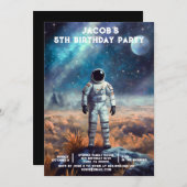Custom Age Outer Space Birthday Party Invitations Einladung (Vorne/Hinten)