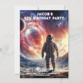 Custom Age Outer Space Birthday Party Invitations Einladung (Vorderseite)