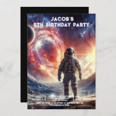 Custom Age Outer Space Birthday Party Invitations Einladung (Vorne/Hinten)
