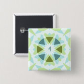 Custom Age Soft Blue Green Star Kind's Birthday Button (Vorne & Hinten)