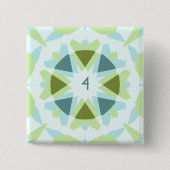 Custom Age Soft Blue Green Star Kind's Birthday Button (Vorderseite)