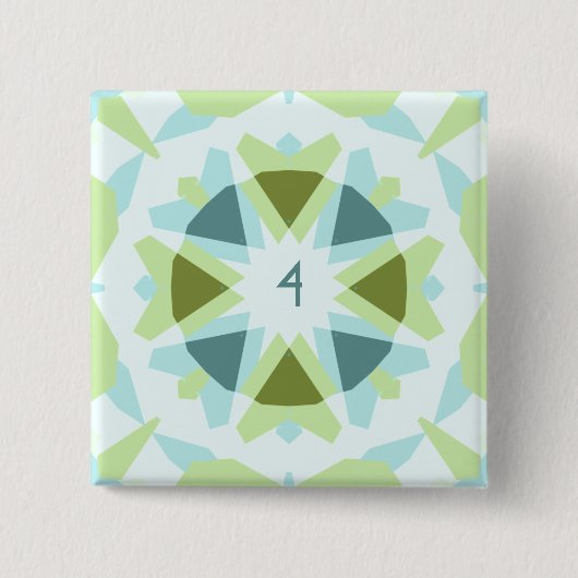 Custom Age Soft Blue Green Star Kind's Birthday Button (Vorderseite)
