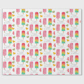 Custom age Summer Ice Creme Popsicles Geschenkpapier (Flach)