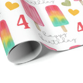 Custom age Summer Ice Creme Popsicles Geschenkpapier (Rolleneckpunkt)