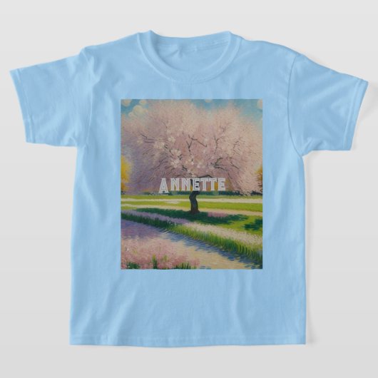 Custom AI Art Earth Day Rosa Blüten Mädchen T-Shirt (Ablage )