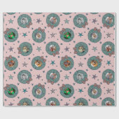 Custom Aight Foto Pink Weihnachtswrapper Geschenkpapier (Flach)