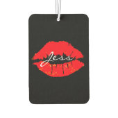 Custom Air Freshener - Kiss Lips Name Red Autolufterfrischer (Rückseite)