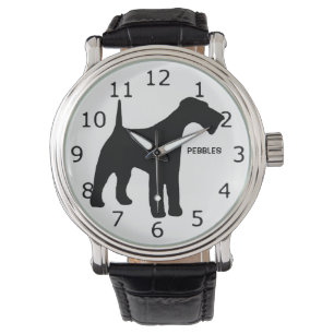 CUSTOM Airedale Terrier Dog Silhouette Armbanduhr