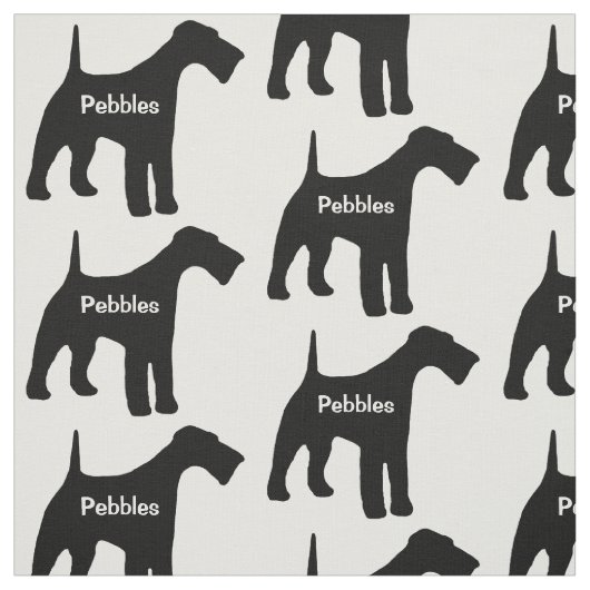 Custom Airedale Terrier Dog Silhouette Fabric Stoff (Muster)