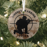 Custom Airsoft Team Christmas Ornament<br><div class="desc">Airsoft team Christmas ornaments are perfekt to give to an airsoft team member who loves to play airsoft on the weekends and other Mil-Sim games. If your son or daughter has joined local airsoft teams, always buying airsoft gear, and loves the military simulation and airsoft team tactics then persalize this...</div>