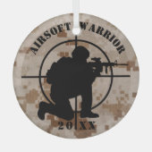 Custom Airsoft Team Christmas Ornament Aus Glas (Vorderseite)